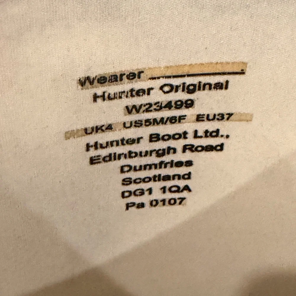 Hunter Original Black Tall Rain Boots Calf-High‎ Women’s US 6 Men's 5